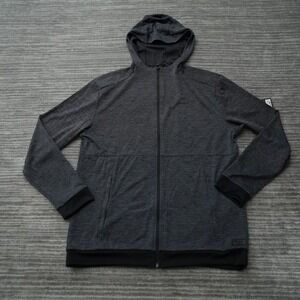 MSX by Micheal Strahan Hoodie Men Black Gray Full Zip Sweatshirt 2 Pockets Large